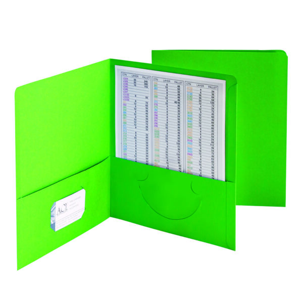 Two-Pocket Heavyweight Folder, Up to 100 Sheets, Letter Size, Green, Pack of 25