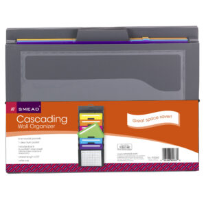 Cascading Wall Organizer, 6 Pockets, Letter, Gray-Bright