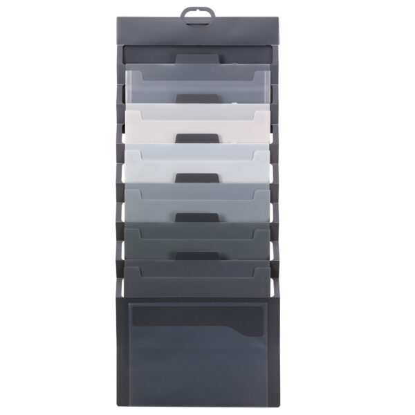 Cascading Wall Organizer, 6 Pockets, Letter, Gray-Neutral