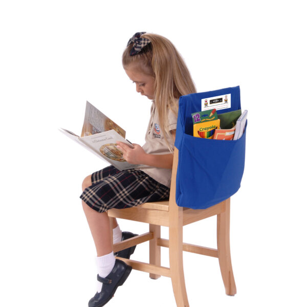 Small Chair Pocket Classroom Storage Organizer - 12 inch, Blue