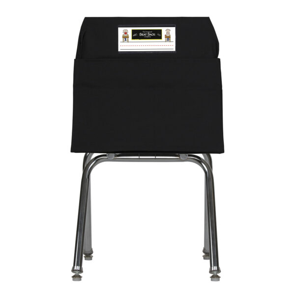 Standard Chair Pocket Classroom Storage Organizer - 14 inch, Black