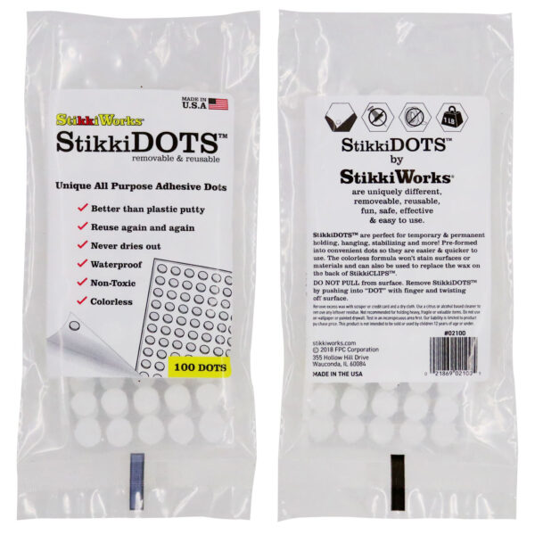 StikkiDOTS, Adhesive Dots, 100 Per Pack, 6 Packs