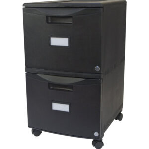 2-Drawer Mobile File Cabinet with Lock, Legal-Letter, Black