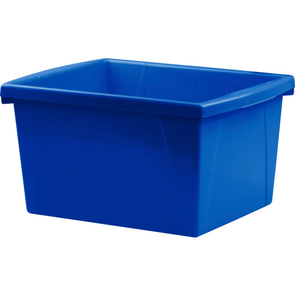 4 Gallon Classroom Storage Bin, Blue, Pack of 3