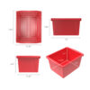 4 Gallon Classroom Storage Bin, Red, Pack of 3