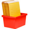 4 Gallon Classroom Storage Bin, Red, Pack of 3