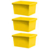 4 Gallon Classroom Storage Bin, Yellow, Pack of 3