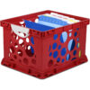 Premium File Crate with Handles, Classroom Red