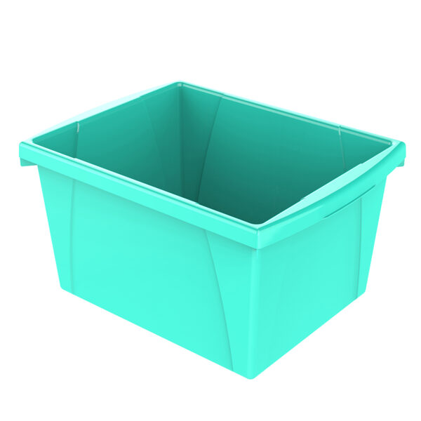 4 Gallon Classroom Storage Bin, Teal, Pack of 3