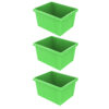 4 Gallon Classroom Storage Bin, Green, Pack of 3