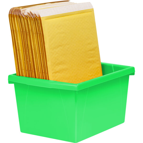 4 Gallon Classroom Storage Bin, Green, Pack of 3