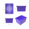 4 Gallon Classroom Storage Bin, Purple, Pack of 3