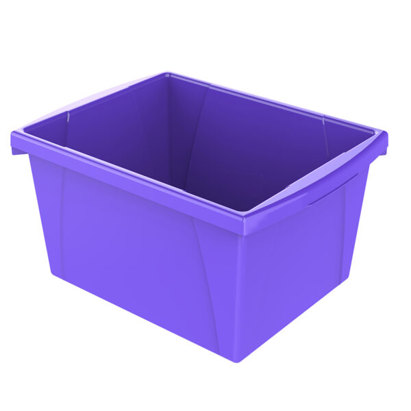 4 Gallon Classroom Storage Bin, Purple, Pack of 3