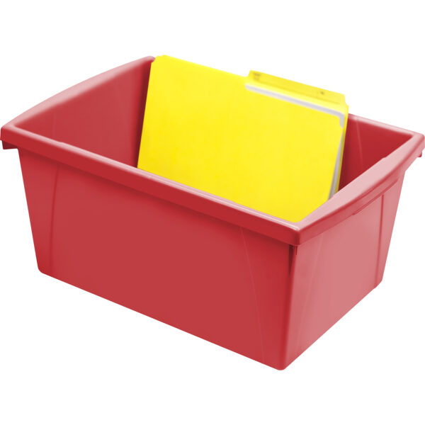 Medium Classroom Storage Bin, Red, Pack of 2