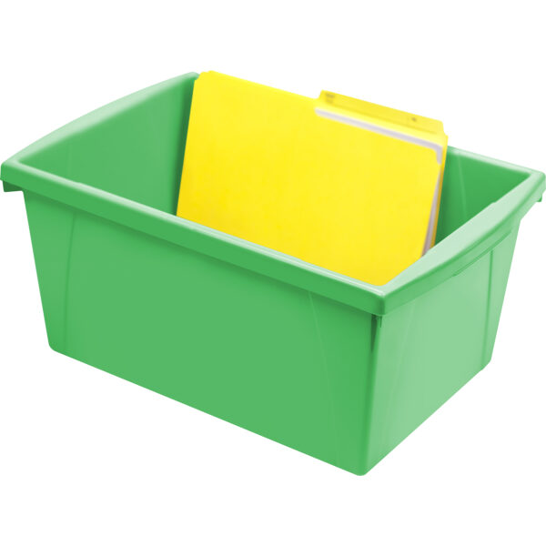 Medium Classroom Storage Bin, Green, Pack of 2