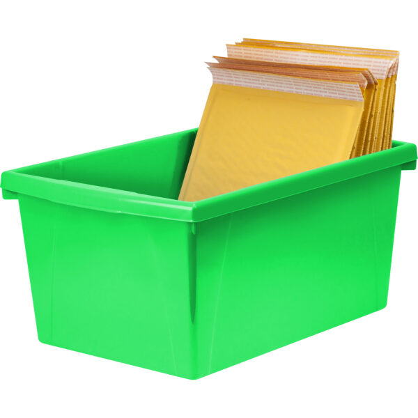 Medium Classroom Storage Bin, Green, Pack of 2