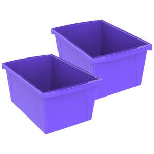 Medium Classroom Storage Bin, Purple, Pack of 2