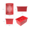 Medium Classroom Storage Bin, 5.5 Gallon, Assorted Color, Set of 6