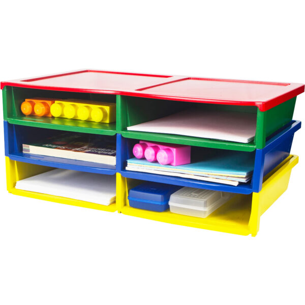 Quick Stack Literature Organizer, 6 Compartments, Classroom Colors