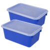 Small Cubby Bin, with Cover, Classroom Blue, Pack of 2