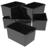 Wide Book Bin, Black, Set of 6