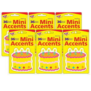 Birthday Cake Mini Accents, 36 Per Pack, 6 Packs