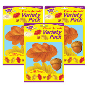 Fall Oak Leaves  Variety Pack, 108 Per Pack, 3 Packs