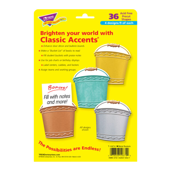 I ♥ Metal Buckets Classic Accents Variety Pack, 36 Per Pack, 3 Packs