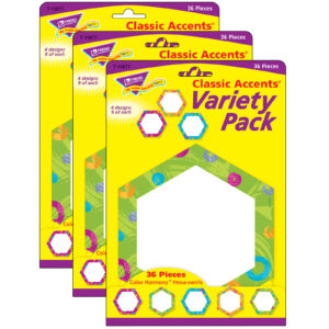 Color Harmony Hexa-swirls Classic Accents Variety Pack, 36 Per Pack, 3 Packs