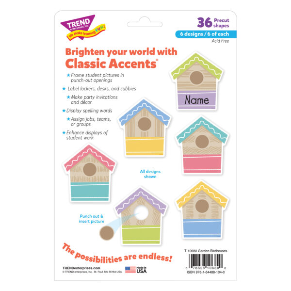 Garden Birdhouses Classic Accents Variety Pack, 36 Per Pack, 3 Packs