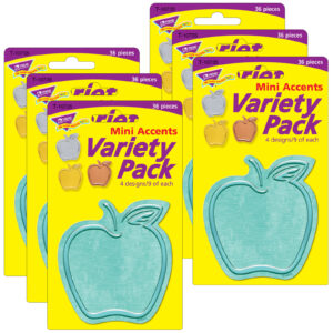 I ♥ Metal Apples Mini Accents Variety Pack, 36 Per Pack, 6 Packs