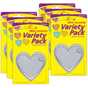 I ♥ Metal Hearts Mini Accents Variety Pack, 36 Per Pack, 6 Packs