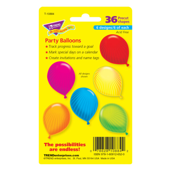 Party Balloons Mini Accents Variety Pack, 36 Per Pack, 6 Packs