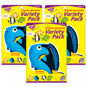 Fish Friends Classic Accents Variety Pack, 36 Per Pack, 3 Packs