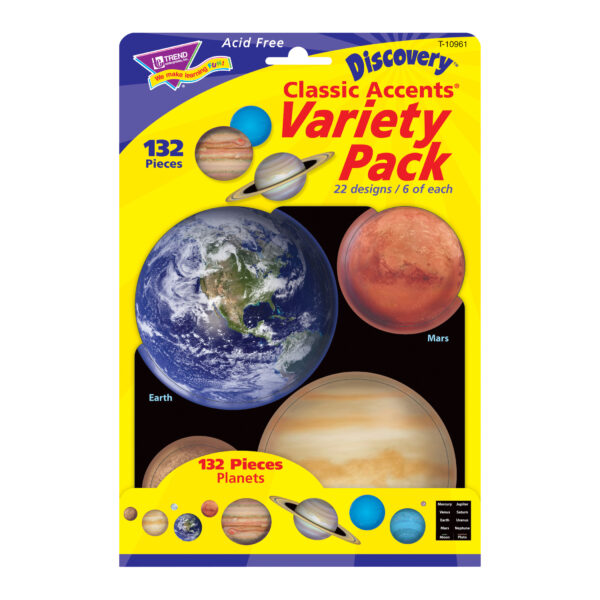 Planets Classic Accents Variety Pack, 132 Pieces Per Pack, 3 Packs