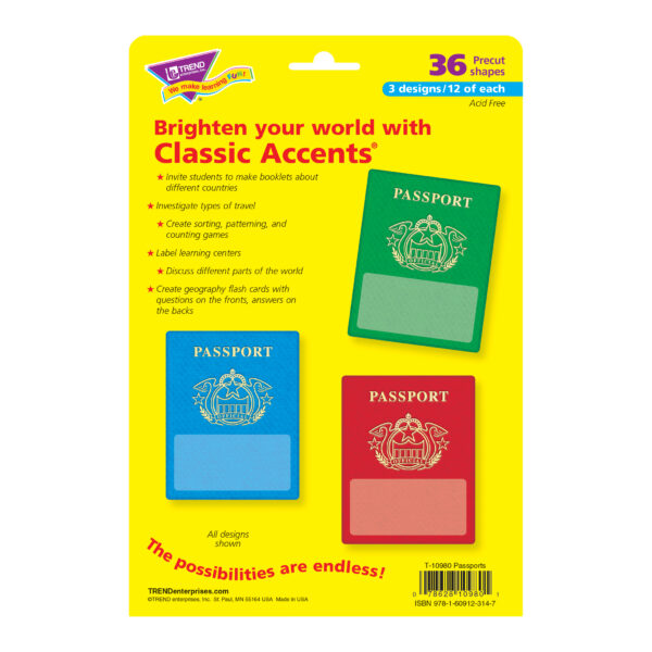 Passports Classic Accents Variety Pack, 36 Per Pack, 3 Packs