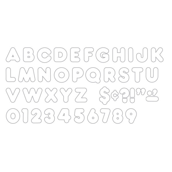 White 4" Casual Uppercase Ready Letters, 6 Packs