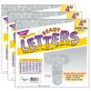 Silver Sparkle 4" Casual Uppercase Ready Letters, 71 Per Pack, 3 Packs