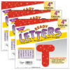 Red Sparkle 4" Casual Uppercase Ready Letters, 3 Packs