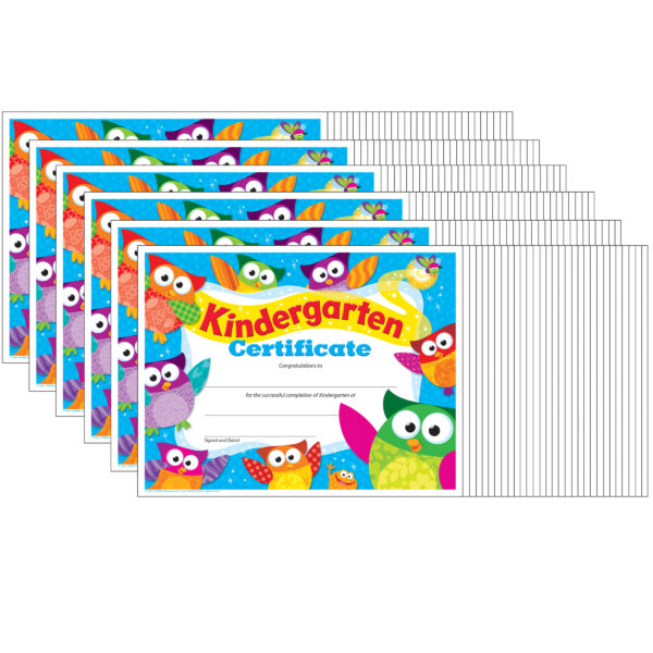 Kindergarten Certificate Owl-Stars!, 30 Per Pack, 6 Packs