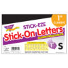 Black 1" STICK-EZE Stick-On Letters, 324 Pieces Per Pack, 6 Packs