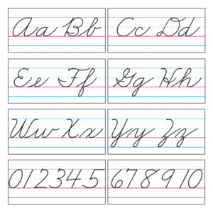 Basic Alphabet Zaner-Bloser Cursive Bulletin Board Set