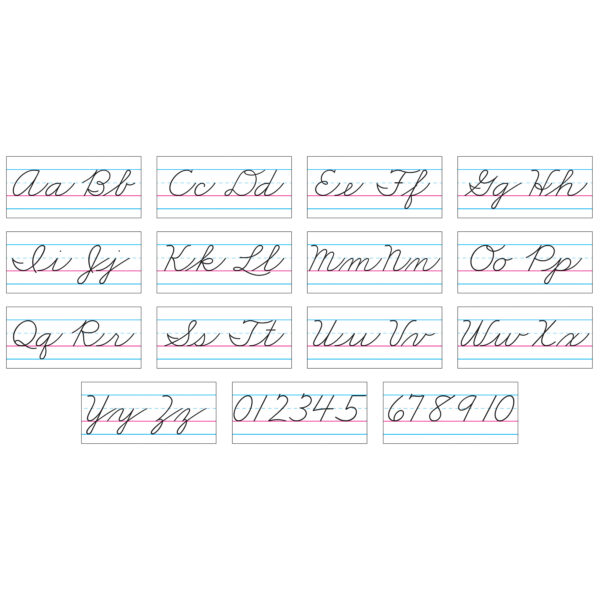 Basic Alphabet Zaner-Bloser Cursive Bulletin Board Set