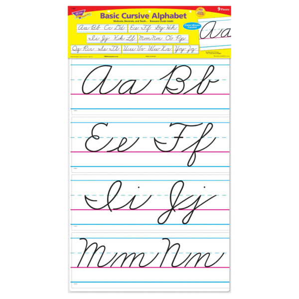 Basic Alphabet Zaner-Bloser Cursive Bulletin Board Set