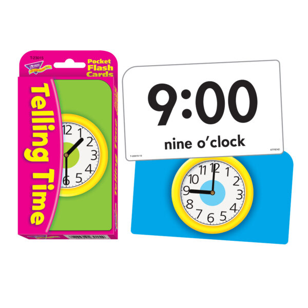 Telling Time Pocket Flash Cards, 6 Packs