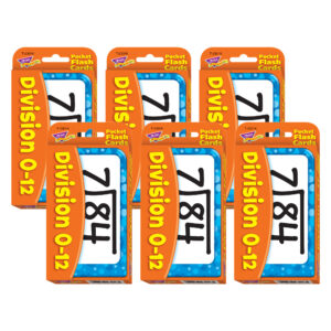 Division 0-12 Pocket Flash Cards, 6 Packs