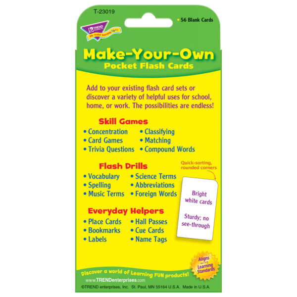 Make-Your-Own Pocket Flash Cards, 6 Packs