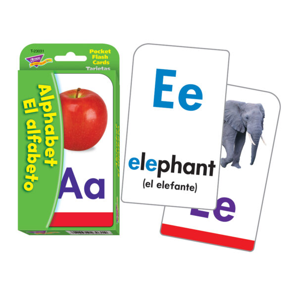 Alphabet-El Alfabeto (EN-SP) Pocket Flash Cards, 6 Packs