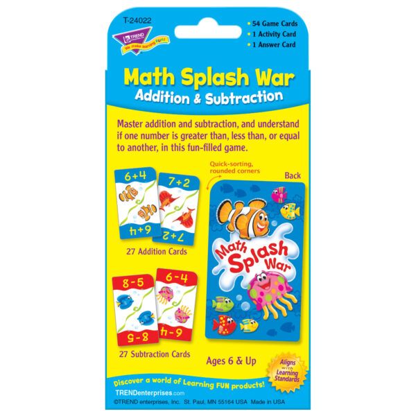 Math Splash War Addition , 6 Packs