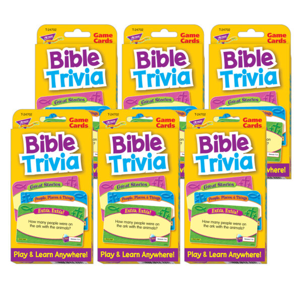 Bible Trivia Challenge Cards, Pack of 6